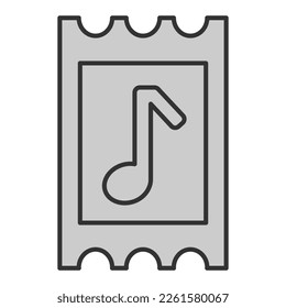 Tear-off ticket with the image of a note - icon, illustration on white background, grey style