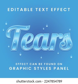 Tears decorative text effect vector design