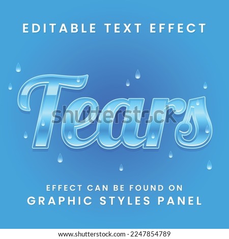 Tears decorative text effect vector design