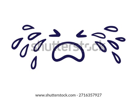 tears drop, eyes and tears doodle hand drawn icon. Outline drawing line clipart symbol . Vector illustration