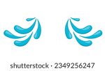Tears or drops in cartoon flat style. Water spray, falling droplets. Crying or sad mood.