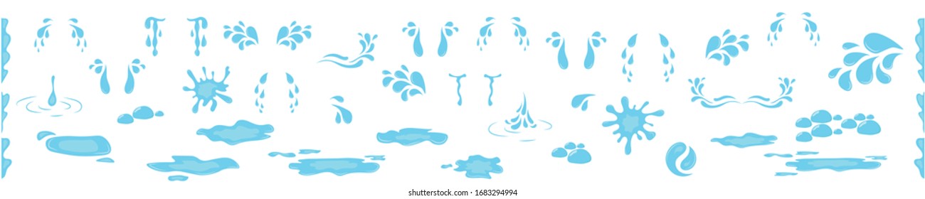 Tears drops. Shedding tears, streams of tears, crying, sobbing or mourning. Sadness is cried by streams, tears or drops of sweat. Water drop icon set. Vector illustration, EPS 10.