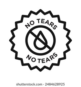 Tears free icon Black line art vector