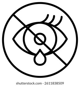 Tears free icon Simple outline vector logo