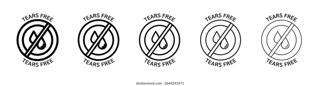 Lágrimas ícone livre delineamento fino marca de logotipo definida