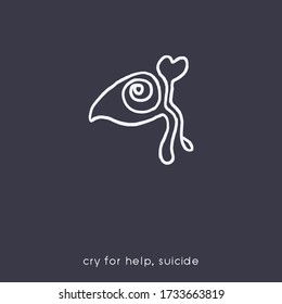 Tears Icon. Cry for help. COVID-19 and Mental Health. Adjust the plan to deal with "suicide" risk groups COVID-19. Department of Mental Health, Thailand