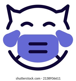 tears of joy of a devil wearing the mask to avoid disease