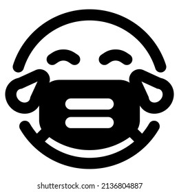Lágrimas de alegría emoticono mientras usas la máscara