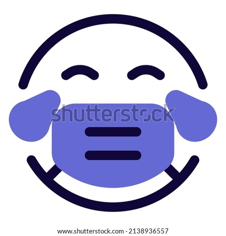 Tears of joy emoticon while wearing the mask