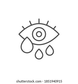 Tears line icon or depression concept