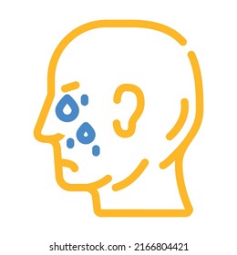 tears problem color icon vector. tears problem sign. isolated symbol illustration