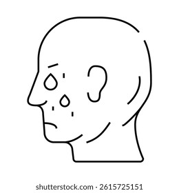 tears problem line icon vector. tears problem sign. isolated contour symbol black illustration
