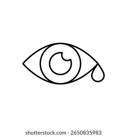Tears Sadness Crying Line Icon