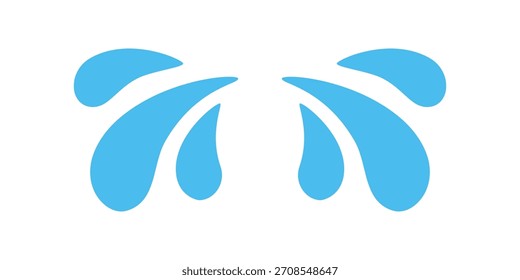 Las lágrimas salpican el spray. Gotas líquidas de la historieta aisladas en blanco para el fondo abstracto. Perfecto para diseño y decoración creativa
