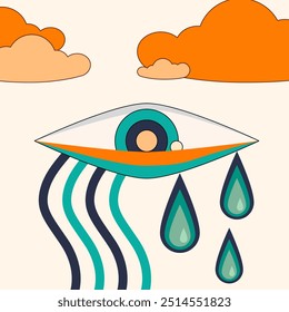 As lágrimas descendo pelos olhos, em gotas e córregos, faziam pensar o quão triste ele estava, com a estranha atmosfera.