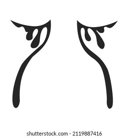 Tears vector icon.Black vector icon isolated on white background tears.