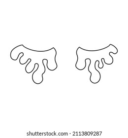 Icono de vector de lágrimas.Icono de vector de contorno aislado en lágrimas de fondo blancas.