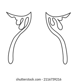 Tears vector icon.Outline vector icon isolated on white background tears.