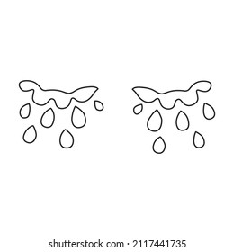 Tears vector icon.Outline vector icon isolated on white background tears.