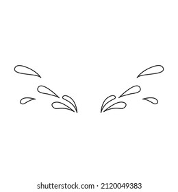Tears vector icon.Outline vector icon isolated on white background tears.