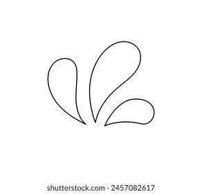 Larmes, gouttes d'eau effets anima joli contour mince  illustration vectorielle dessinée à la main, icône linéaire de manga doodle, effet de splastie comique