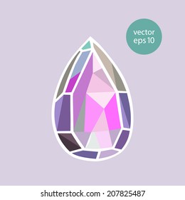 Tear-shaped gemstone. brilliant vector eps 10.