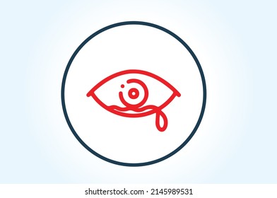 Teary or watery eyes icon vector design