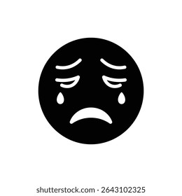 Teary-eyed face with trembling lips emotional expression