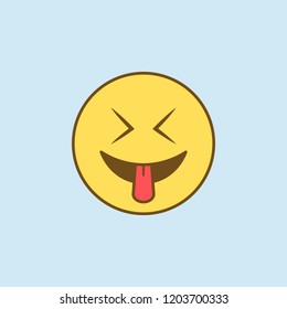 tease 2 colored line icon. Simple yellow and brown element illustration. tease concept outline symbol design from emoji set