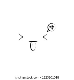 tease face icon. Element of anime face icon for mobile concept and web apps. Anime tease face icon can be used for web and mobile