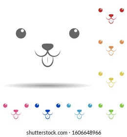 Tease face in multi color style icon. Simple thin line, outline vector of smile icons for ui and ux, website or mobile application
