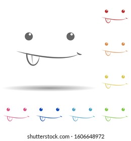 Tease face in multi color style icon. Simple thin line, outline vector of smile icons for ui and ux, website or mobile application