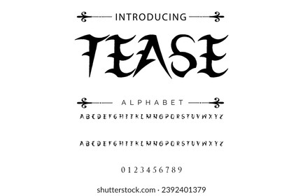 Tease Vintage tattoo font. Font for the tattoo studio logos, alcohol branding, and many others in retro style.