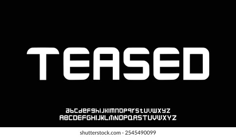 Teased, Unique alphabet playful style rounded font, unusual typography letters and numbers, vector illustration 10EPS
