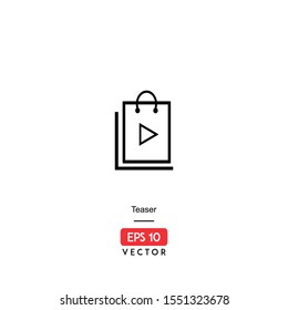 Teaser Icon. Ecommerce Isolated On White Background. With Line Style. EPS10 - Vector