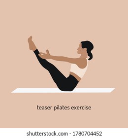 teaser pilates exercise : a concept illustration of pilates, active life, pose