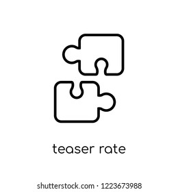 Teaser Rate Icon. Trendy Modern Flat Linear Vector Teaser Rate Icon On White Background From Thin Line Business Collection, Editable Outline Stroke Vector Illustration