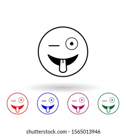 Teases multi color icon. Simple thin line, outline vector of emoji icons for ui and ux, website or mobile application