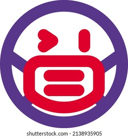 Teasing emoji with right eye wink while wearing the mask