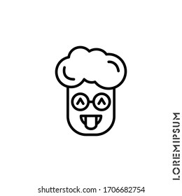 teasing emoji. Vector boy, man icon of cartoon teasing emoji with tongue and winking eyes in outline style emoticon 