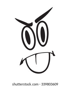 Teasing face expression cartoon vector illustration