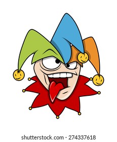 Teasing Funny Cartoon Jester Character