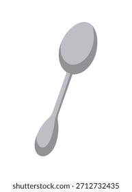 Ilustración dibujada a mano de cucharadita. Vector aislado en blanco. Ilustración de la cuchara de la historieta. Diseño plano