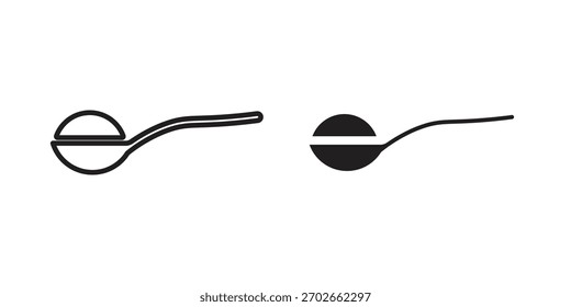 Colección de ilustraciones de iconos de cucharadita. contorno de trazo editable y estilo plano