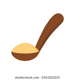 Teaspoon with ingredient. Kitchen, cooking, utensil concepts. Flat vector design isolated illustration.