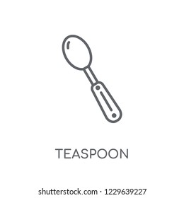 teaspoon linear icon. Modern outline teaspoon logo concept on white background from kitchen collection. Suitable for use on web apps, mobile apps and print media.