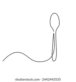 A teaspoon one line. White background.
