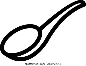 Teaspoon Outline Vector Icon Design
