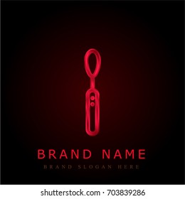 Teaspoon red chromium metallic logo