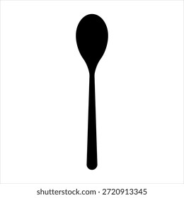 Teelöffel Silhouette. Küchenlöffel-Symbol. Vektorgrafik einzeln auf weißem Hintergrund. Besteckbesteck 
